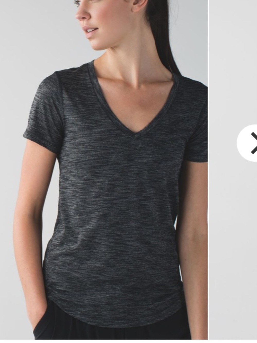Lululemon athletica Heathered gray Black what the sport V‑Neck Tee 6